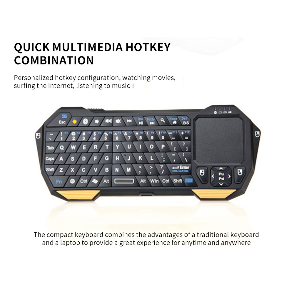 Mini Keyboard Wireless Bluetooth Keyboard With Touchpad For Smart Phone Projector Tablet PC Game Console Rechargeable