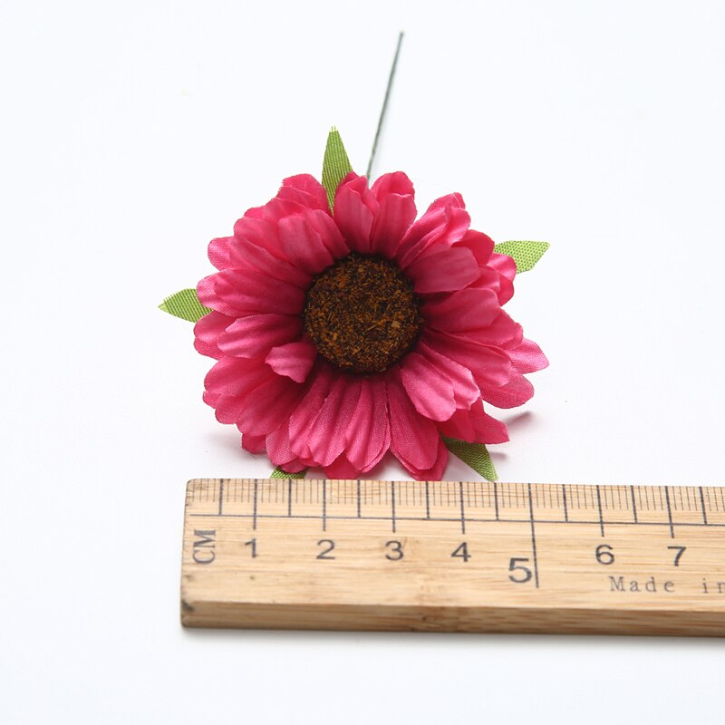 6 stk/parti 5cm kunstig blomst silke gerbera solsikkebukett til bryllup hjemme hage vase dekorasjon diy krans utklippsbok