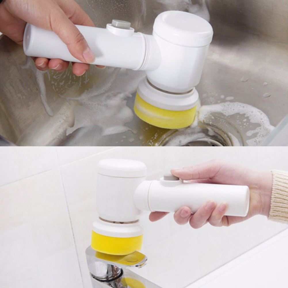 5-in-1 Handheld Bathtub Brush Kitchen Bathroom Electric Cleaning Brush Washing Toilet Tub Home Sink Cleaning Tools