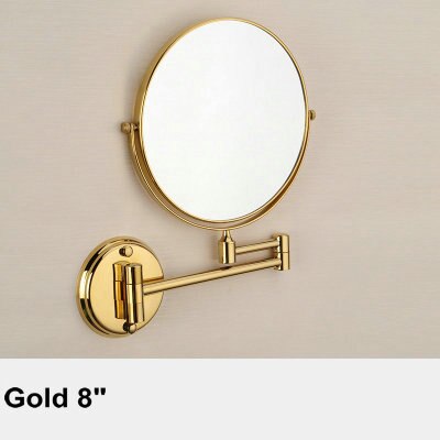 8 "antik messing badeværelse makeup spejl kosmetiske spejl dobbeltsidet bad spejle: Guldpolish