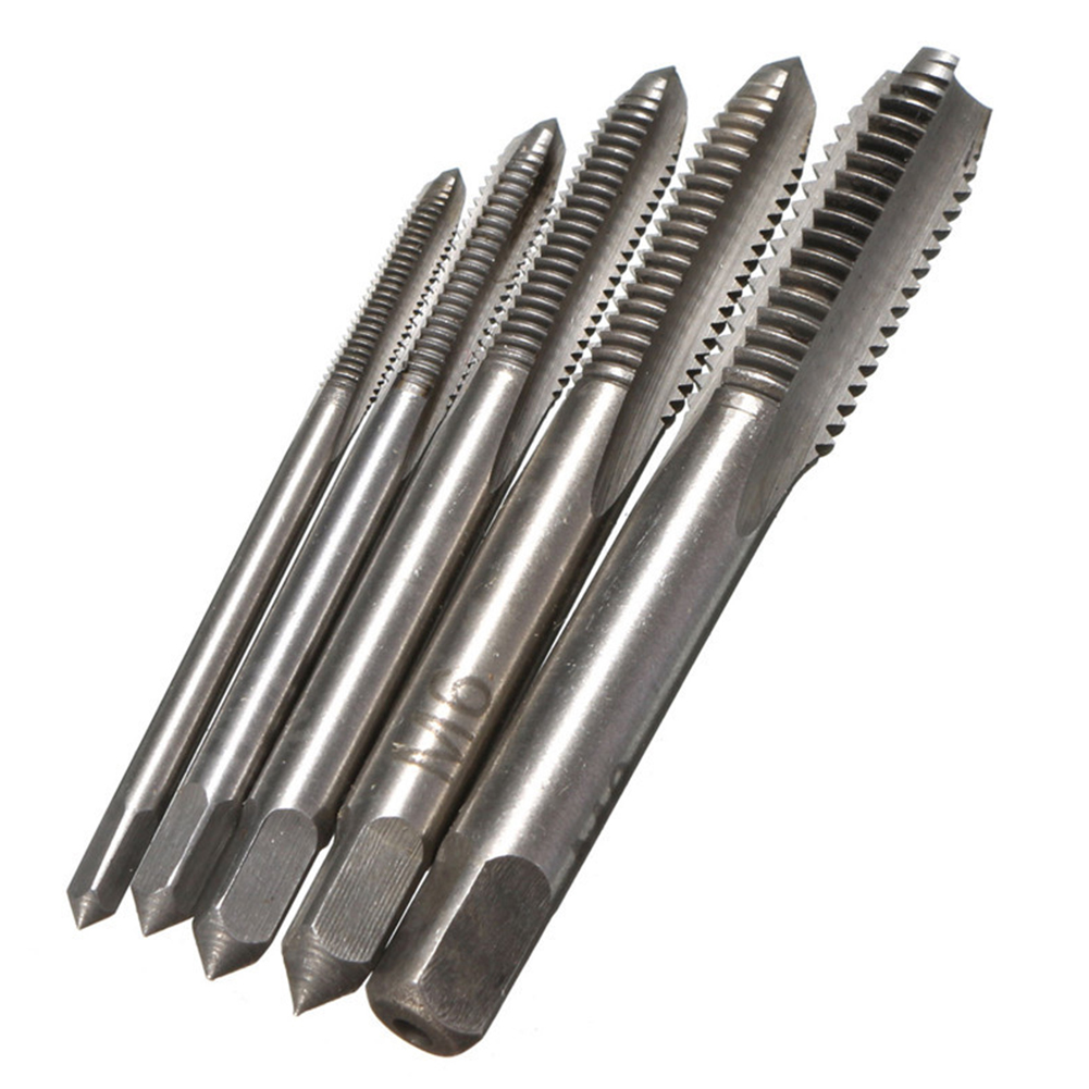 5pc hss titanmaskin handtappningsskruvgänga metriska pluggkranar 3mm 4mm 5mm 6mm 8mm -m8 set handslipningsverktyg