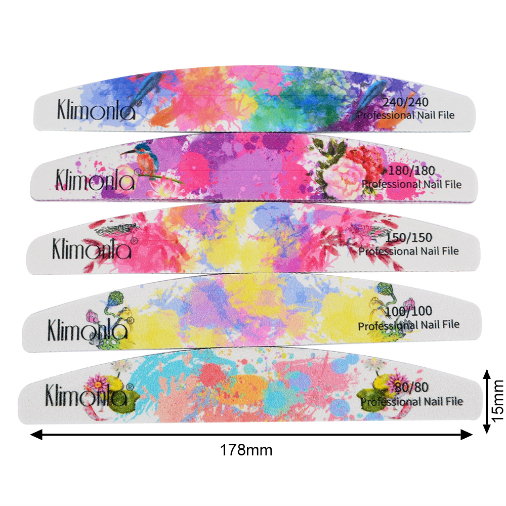 3/5/10 pz/lotto lima per unghie professionale 100/180 mezzaluna carta vetrata blocchi di levigatura per unghie rettifica lucidatura strumenti per la cura del manicure nuovo