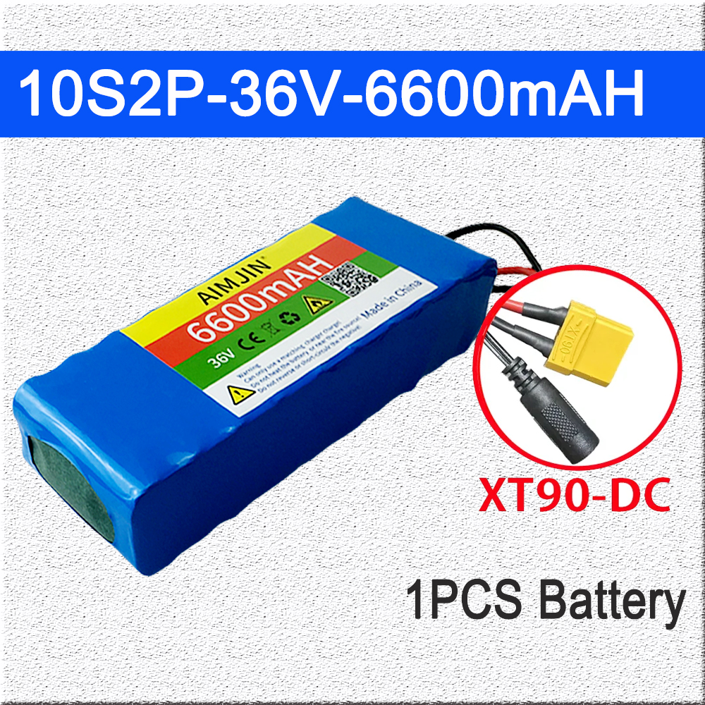 10S2P 36V 18650 6.6Ah Lithium Battery Pack Built-in BMS,For Electric 36V Scooter Bicycle: Yellow