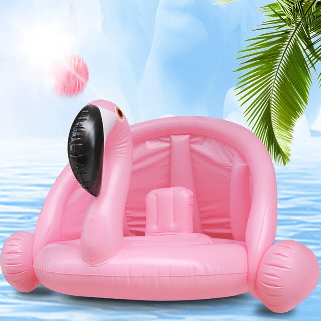 Flotador de flamenco para bebé, círculo hinchable, colchón hinchable para piscina con forma de unicornio, asiento de aire para niños, juguetes de agua: plum