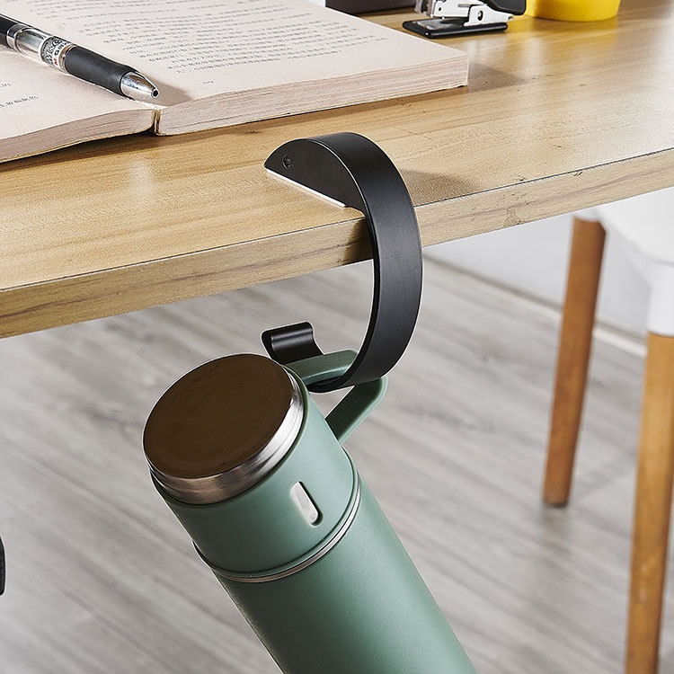 Colgador de bolsa de escritorio, colgador de bolsa portátil, gancho para bolsa de borde de escritorio para escuela y oficina, colgador de mochila de escritorio, estante lateral para bolso de escritorio sin perforaciones