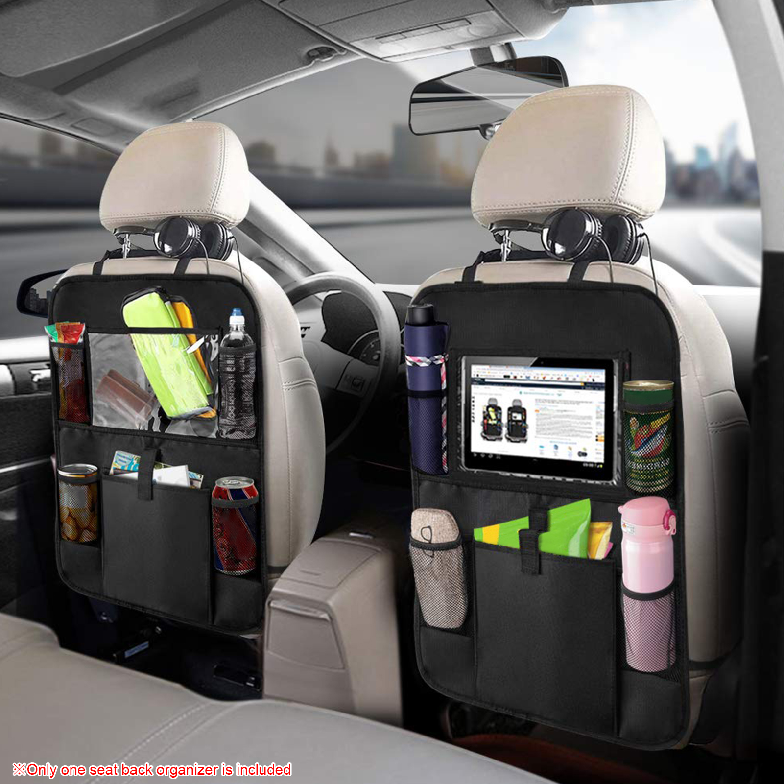 Auto Rücksitz Organizer Auto trete Matten für freundlicher Zurück Sitz Protektoren Große Kapazität mit transparent Tablette Tasche Einfache Reinigung