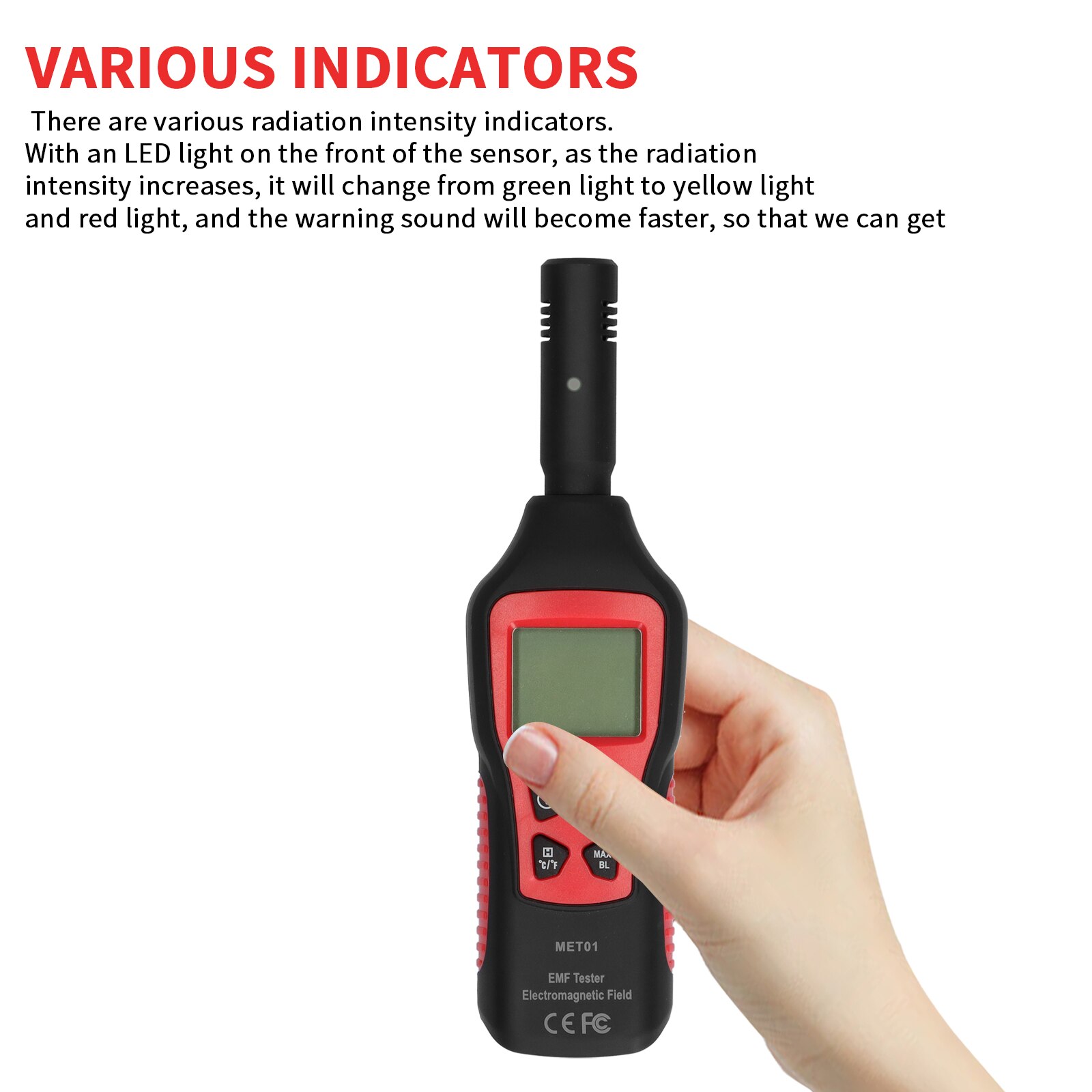FY876 Electromagnetic Radiation Detector Handheld Practical Anti-Radiation Measuring Instrument High-Precision Radiation Tester