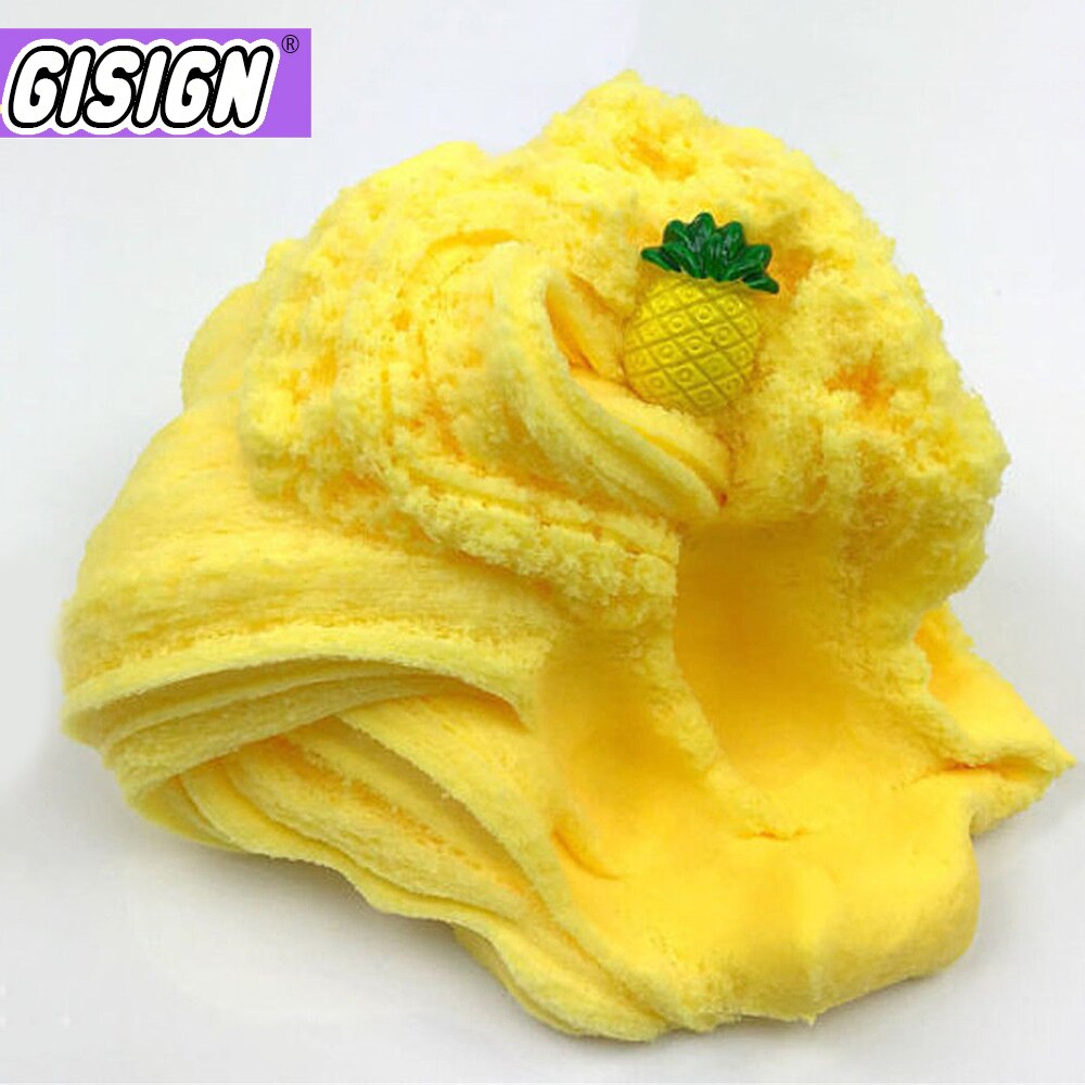 Grote Ananas Cloud Slime Levert Stopverf Diy Zachte Klei Playdough Geurende Pluizige Slime Charm Modder Antistress Voor Kinderen Speelgoed Set