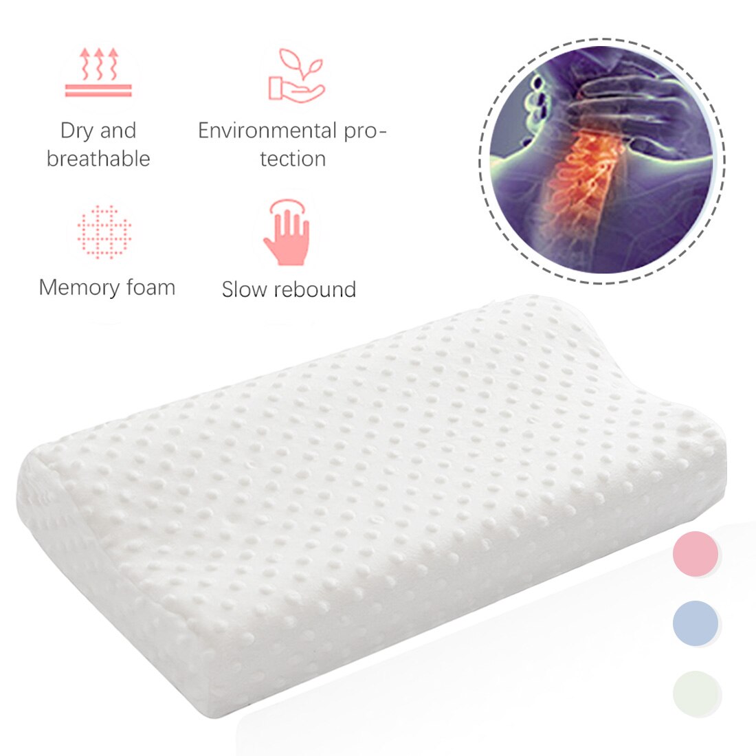 Trage Rebound Foam Kussen Geheugen Orthopedische Hals Care Kussens In Beddengoed Cervicale Gezondheid 30*50 Cm Kinderen/Volwassen pijn Release