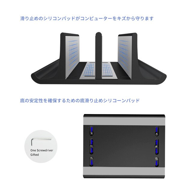 Einstellbare metall Stand Laptop Stand, neue 2 Slot Aluminium legierung Schreibtisch doppel stehen: Schwarz