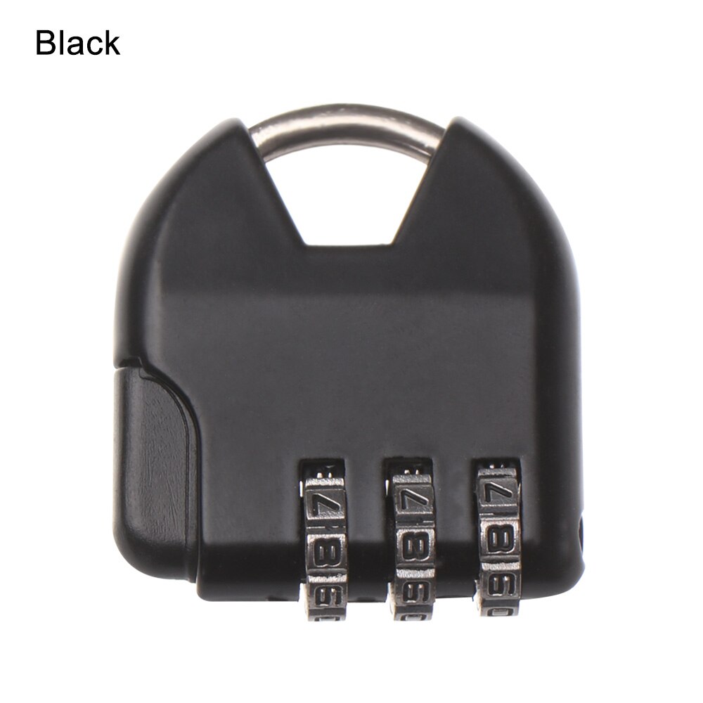 1pc 3 Dial Digit Number Code Password Combination Padlock Security Travel Suitcase Safe Lock for Padlock Luggage Lock of Gym: black