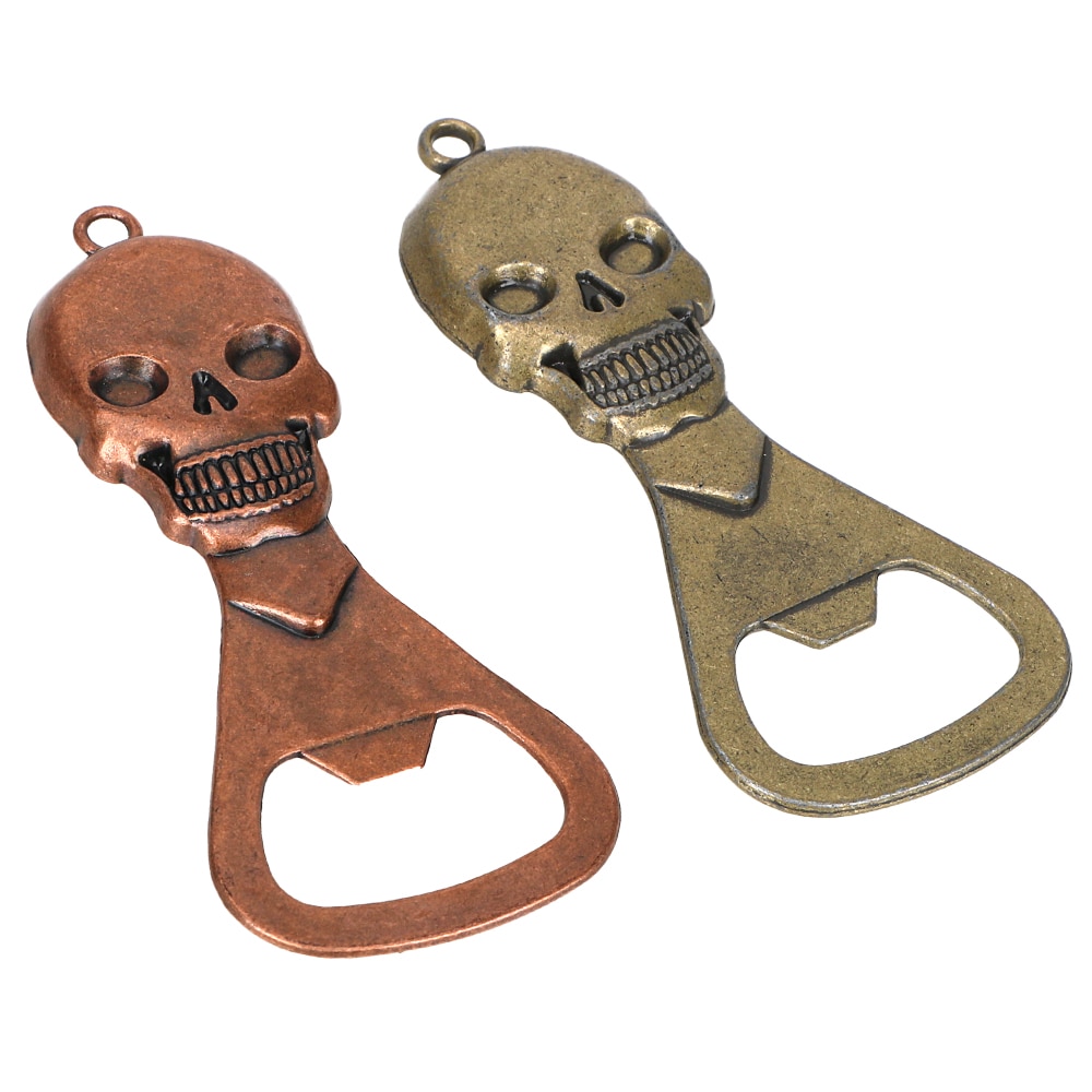 NICEYARD Portable Kitchen Accessories Retro Copper Skull Head Gadgets Skeleton Opener Barware Keychain Beer Bottle Opener