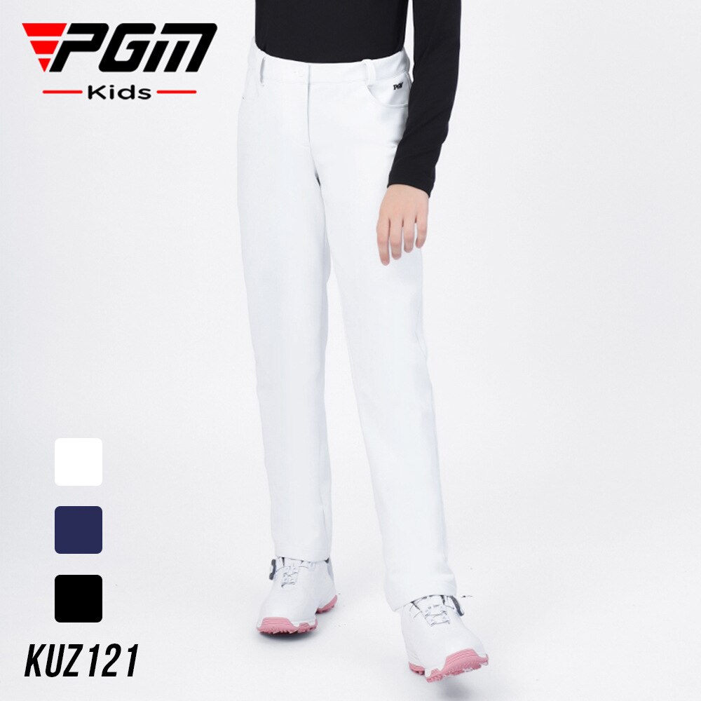 PGM-pantalones de Golf impermeables para niño y niña, pantalón largo grueso para mantener el calor, de terciopelo, a prueba de viento, PGM