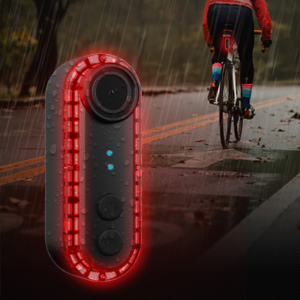 Bicycle Tail Light Camera Recorder 1080P HD Safety Bicycle Rear Light 3400mAh Battery Continuous Recording 6H for Riding Cycling