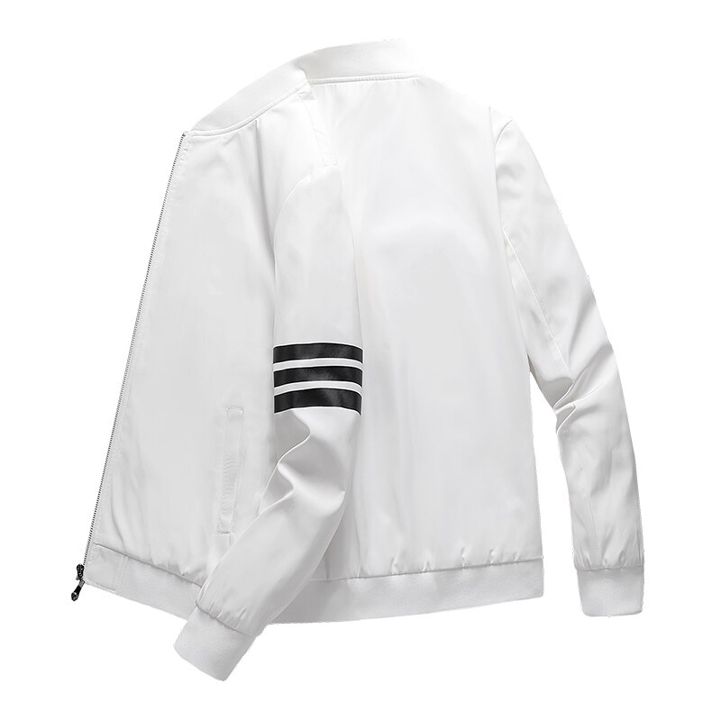 Stativ krage jakke vår sommer tynn seksjon baseball uniform glatt stoff fritidsjakke bomber jakke menn polyester 5xl