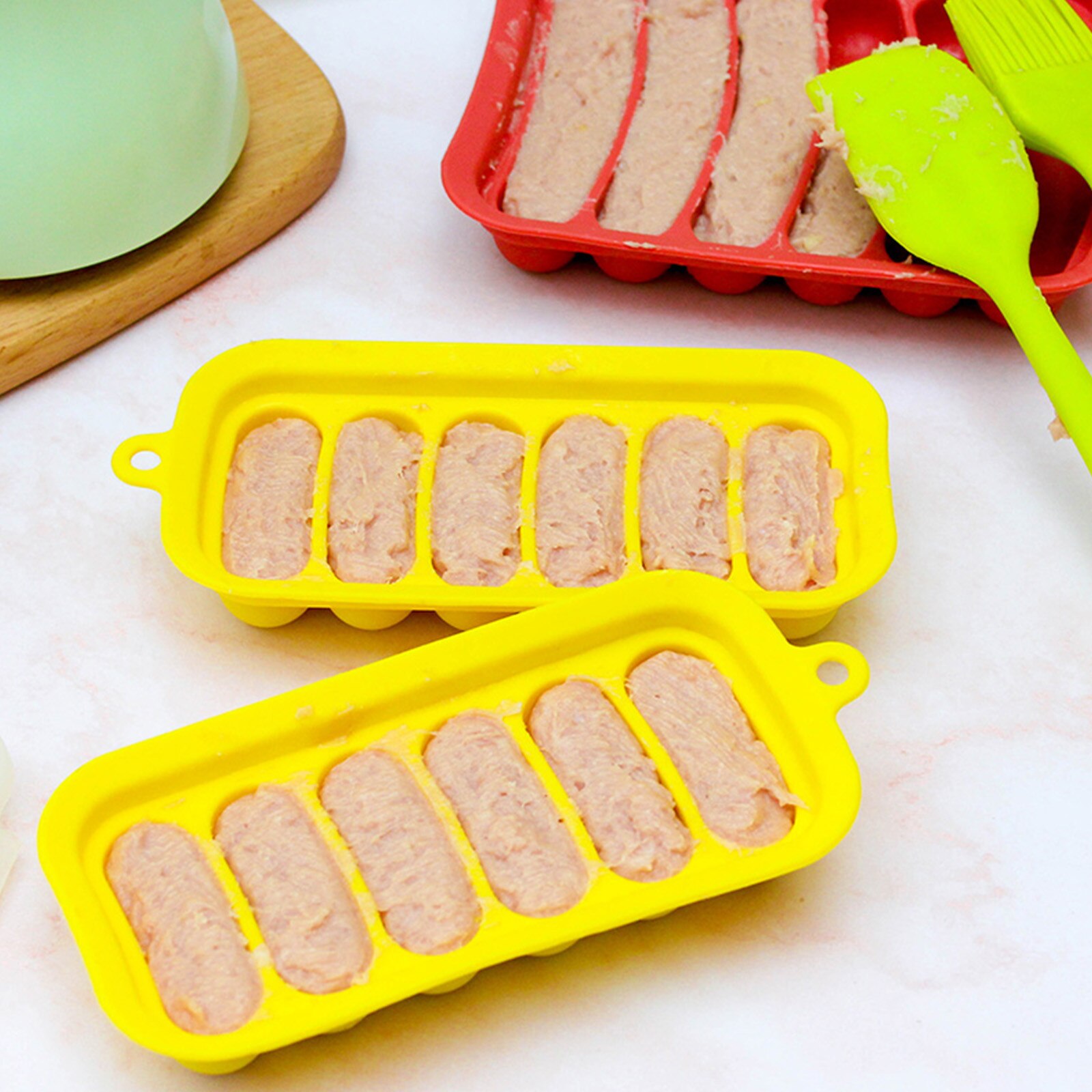 Diy Worst Mold Food Grade Silicone Ham Worst Verse Houden Doos Bakplaat Mold Met Draagbare Picknick Dog doos