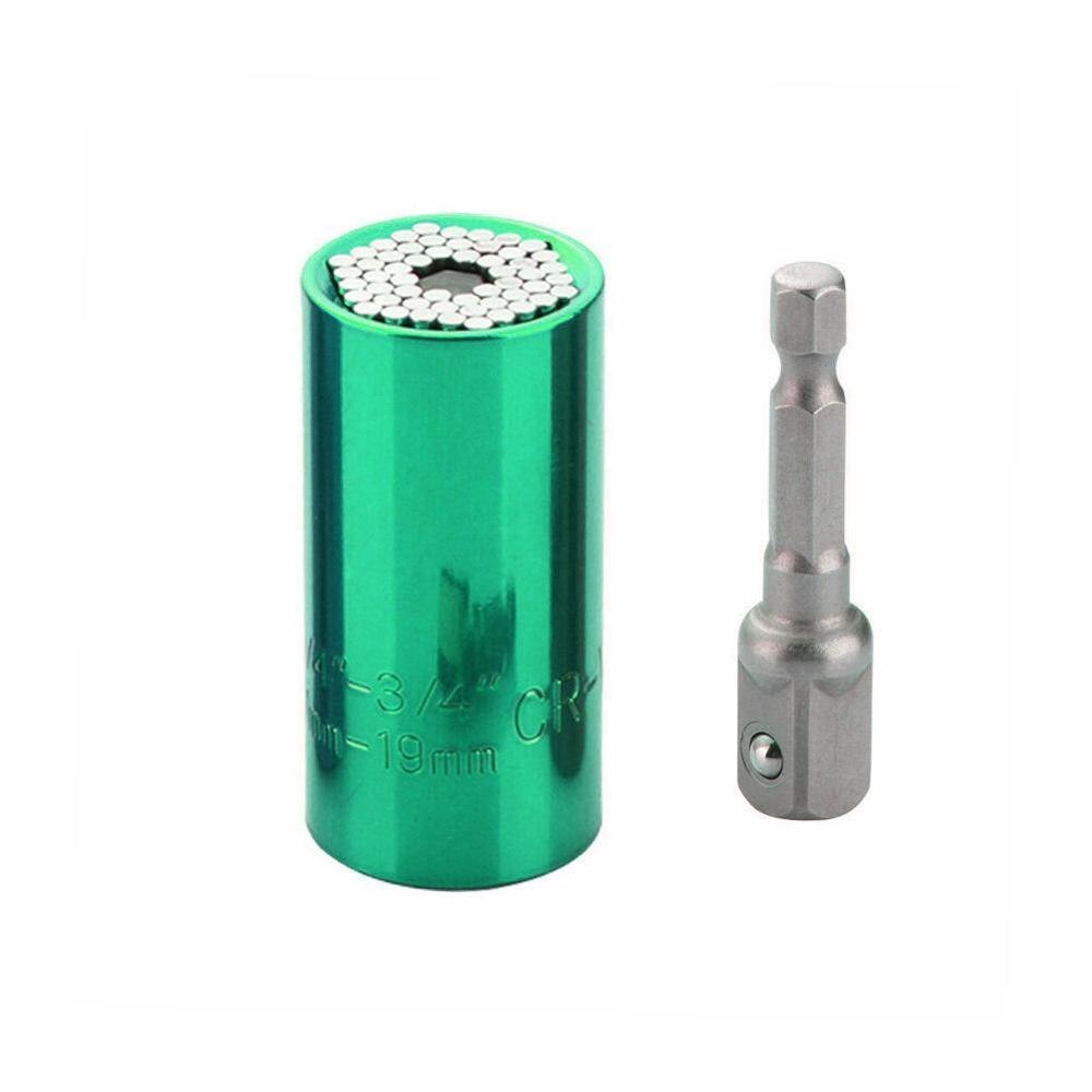 Universal Torque Wrench Head Set Socket Sleeve Ratchet Grip llave Bushing Magic Spanner de trinquete Tool Y9B8: Green