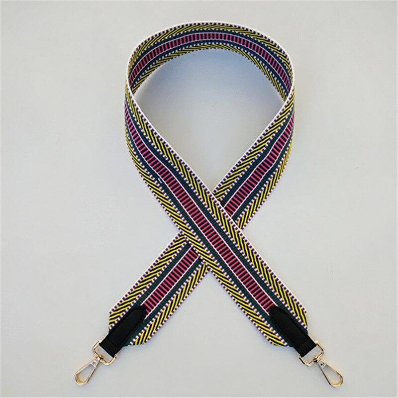 Colorido cinto de couro feminino saco acessórios arco-íris tecido ajustável alça para bolsa alça de ombro de náilon alças w211: E