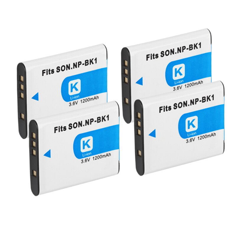 NP-BK1 NP BK1 Batterie Ladegerät Für SONY S750 S780 S950 S980 W190 W370 W180 DSC-S950 NPBK1 Kamera Batterie NPBK1 1200mAh: 4Battery