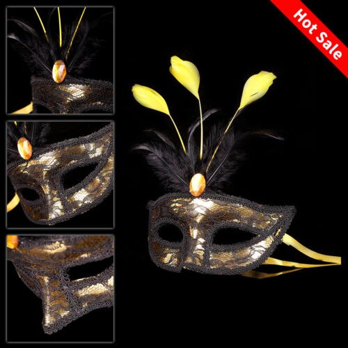 Feather Lace Partij Masker Vrouwen Venetiaanse Fiber Masker Maskerade Fancy Dress Party Prinses Veer Masker