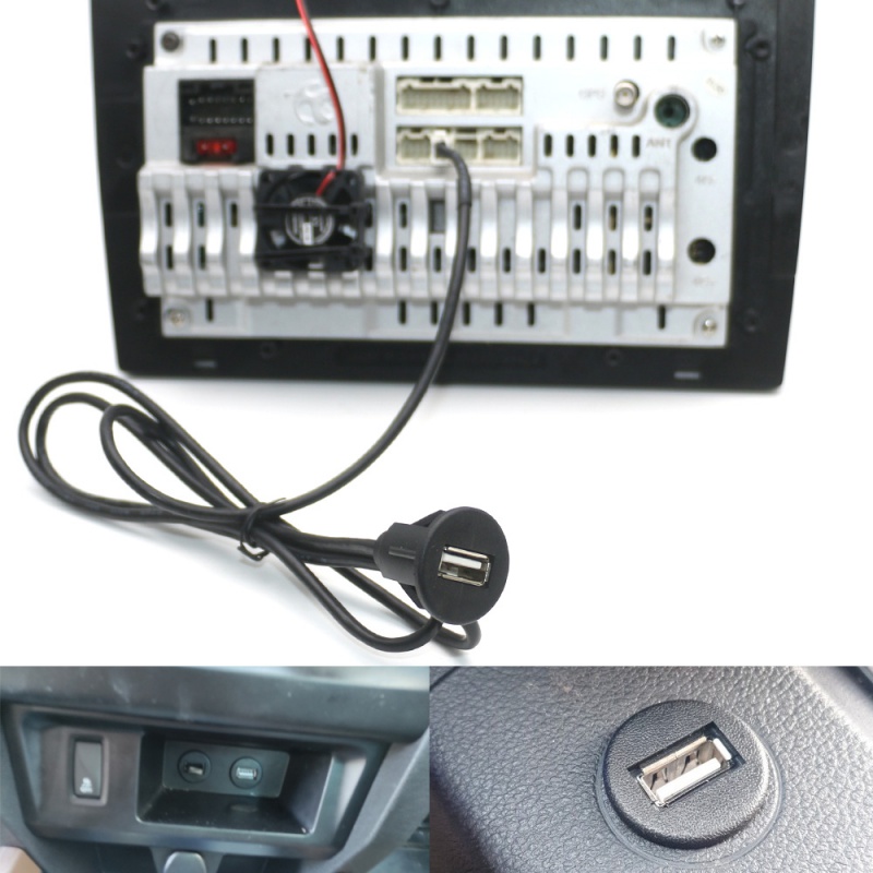 Adaptateur USB femelle pour autoradio, panneau de montage sur tableau de bord, câble d'extension pour Android, lecteur de limitation, interface, 4 broches, 6 broches