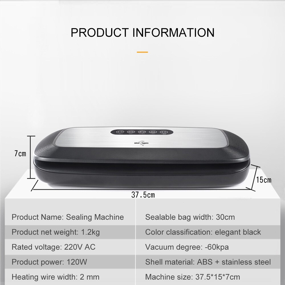 White Dolphin-sellador al vacío para cocina, máquina de envasado y almacenamiento de alimentos, Cricut, con 10 bolsas