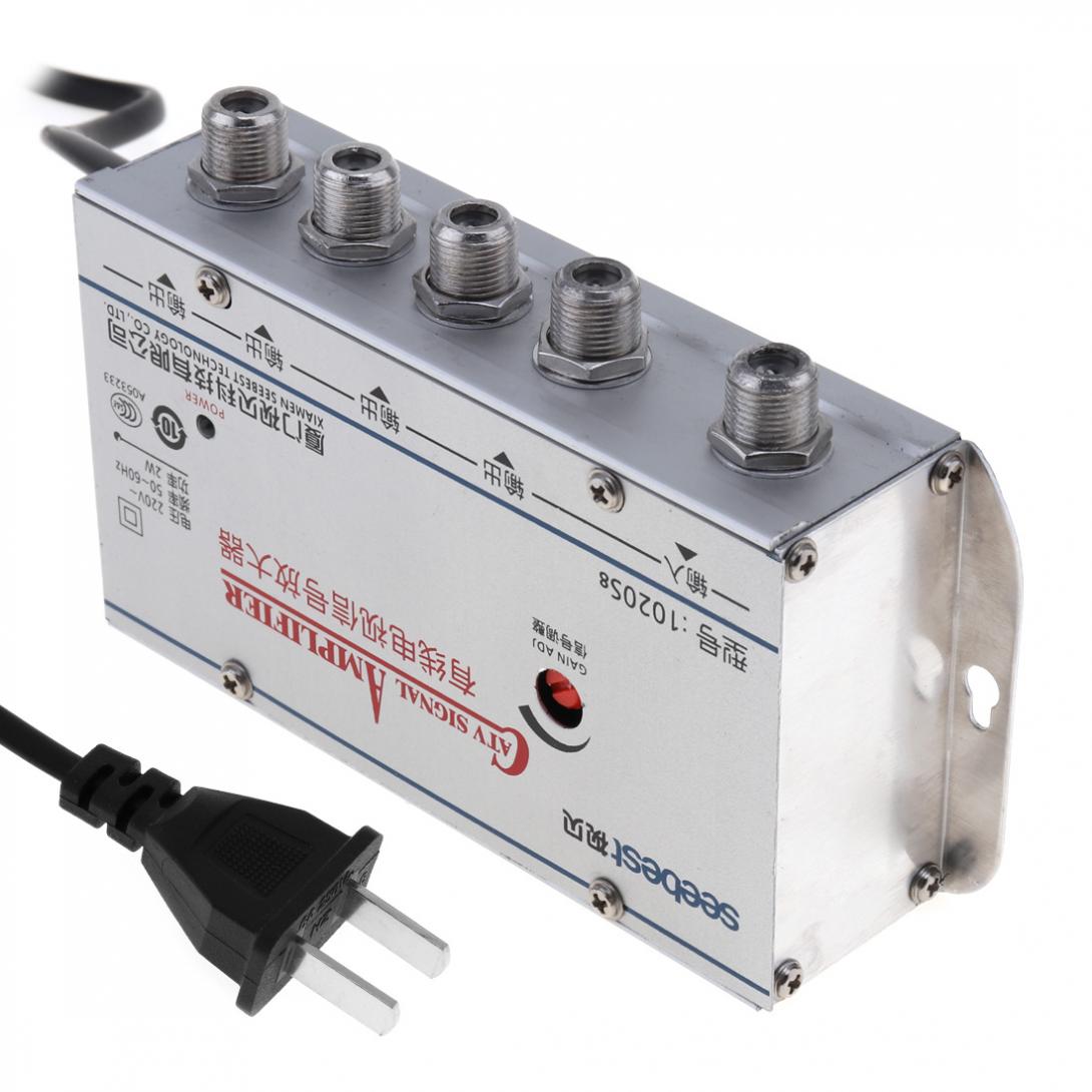 110-220V 4 Way TV VCR CATV Cable TV Antenna Signal Amplifier Booster Splitter 4 Port TV VCR Signal Booster Cable Amplifier