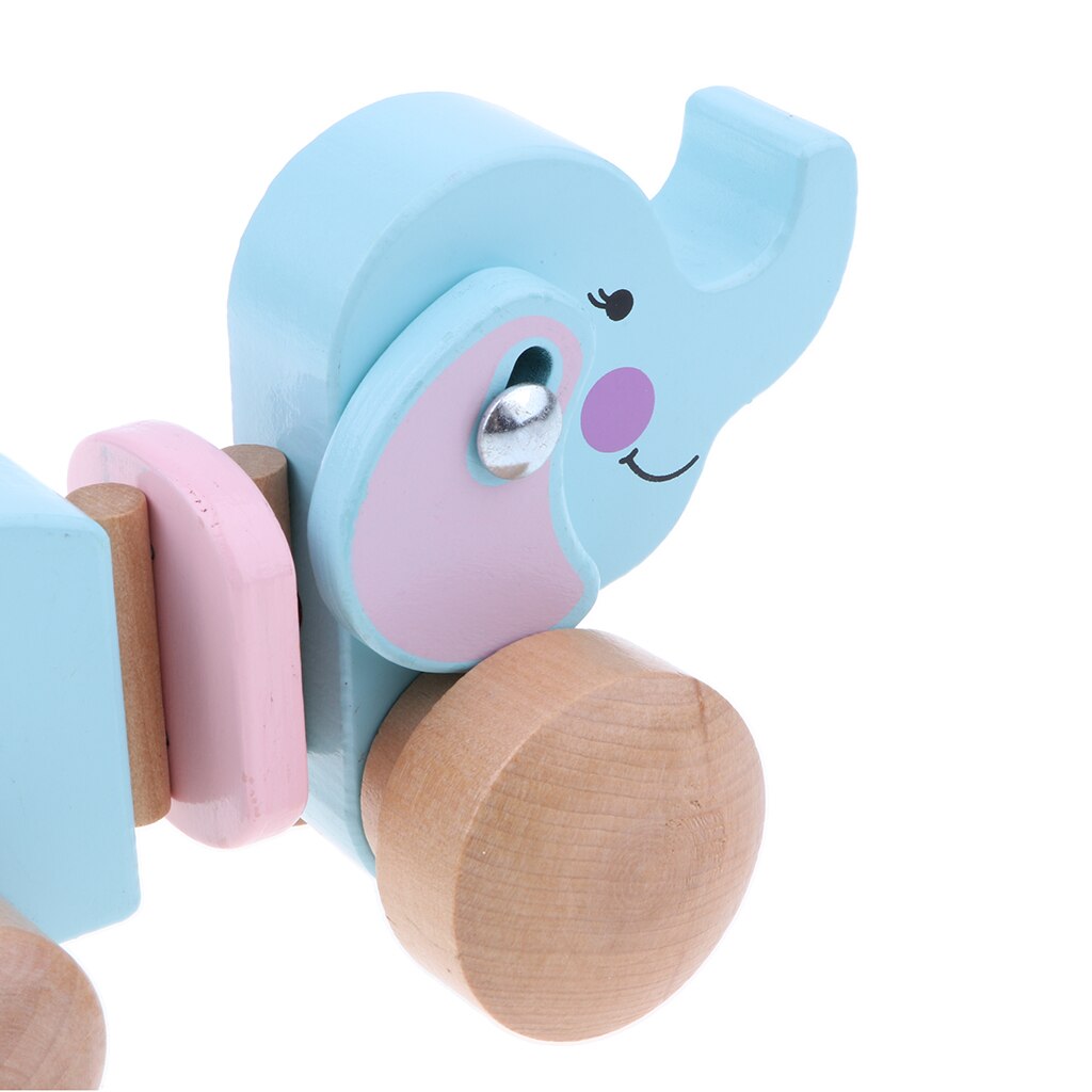 Houten Pull Langs Olifant Speelgoed Voor Baby Boy & Girl Vroege Educatief Speelgoed