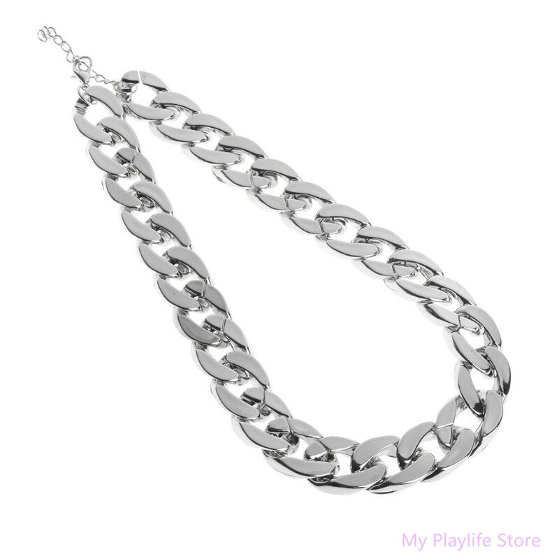 Husdjur hundhalsband tjock kedja smycken halsband halsring silver cc plasthalsband katt valp hundar tillbehör 36/45cm c42