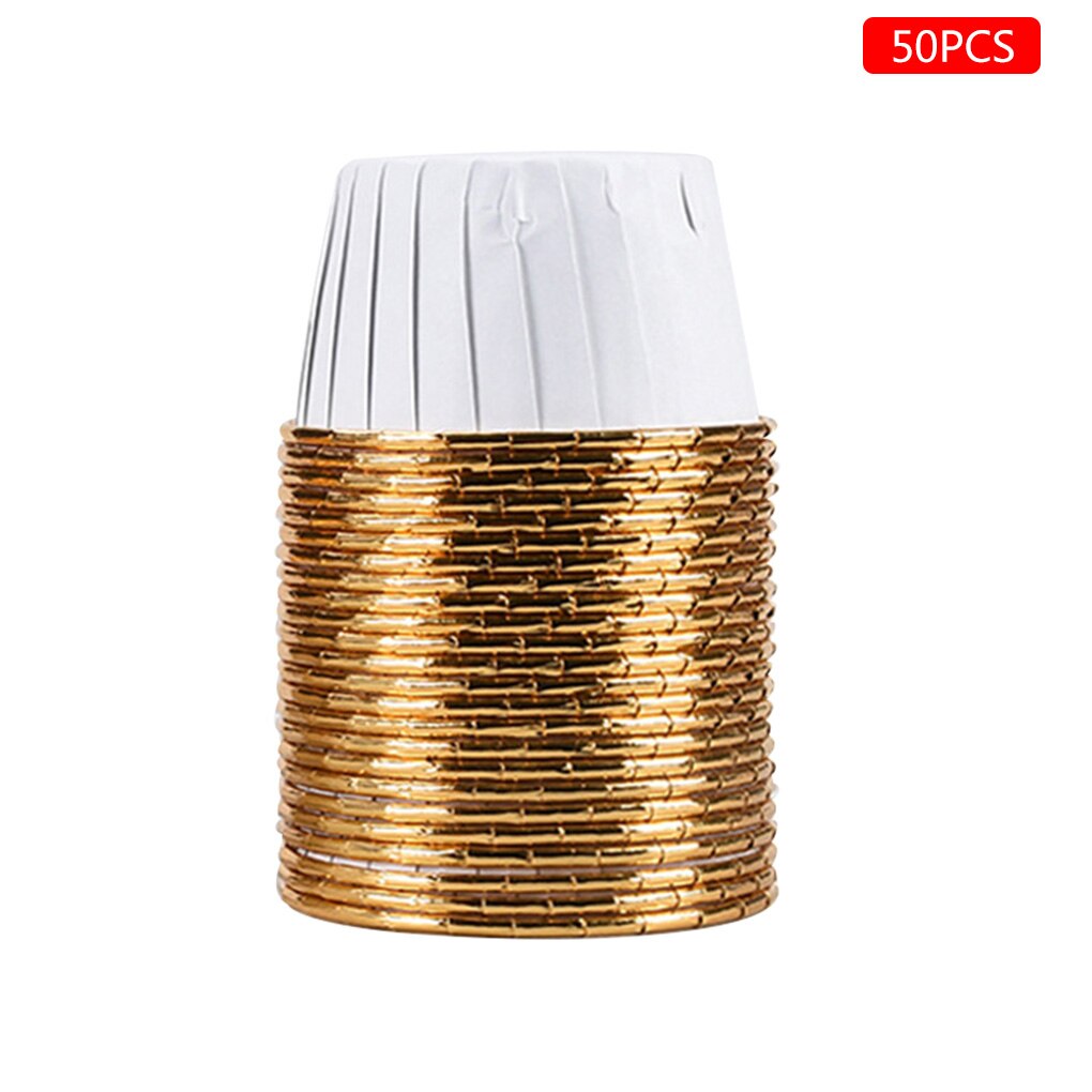 50pcs Cupcake Cups Disposable Muffin Liner Baking Cups Oil Proof Non-stick High Temperature Resistant: D