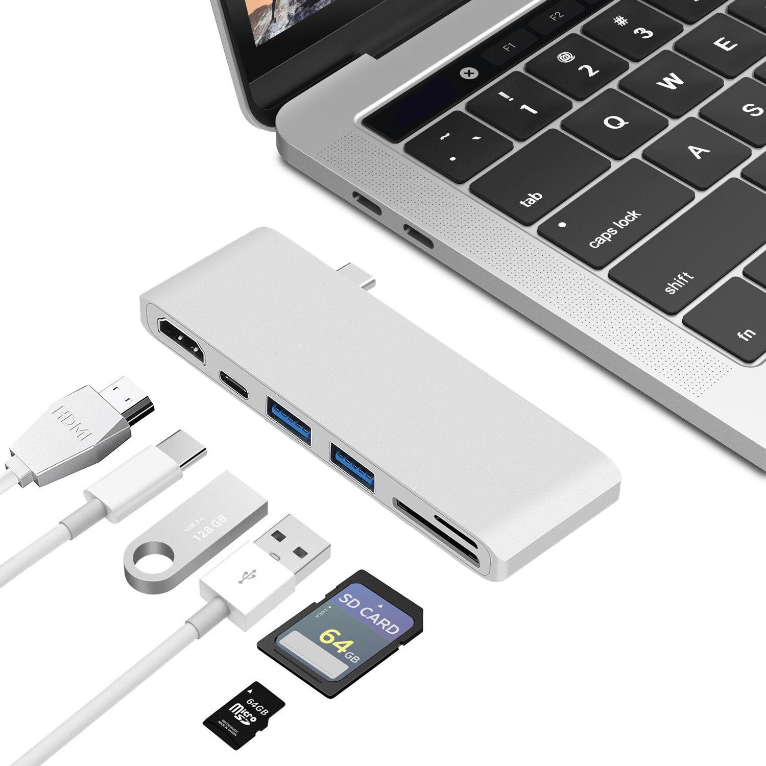 Estación de acoplamiento de concentrador tipo c a HDMI 4K * 2K, lector de tarjetas TF SD, compatible con MacBook, Android, Windows, stytem, estaciones de acoplamiento