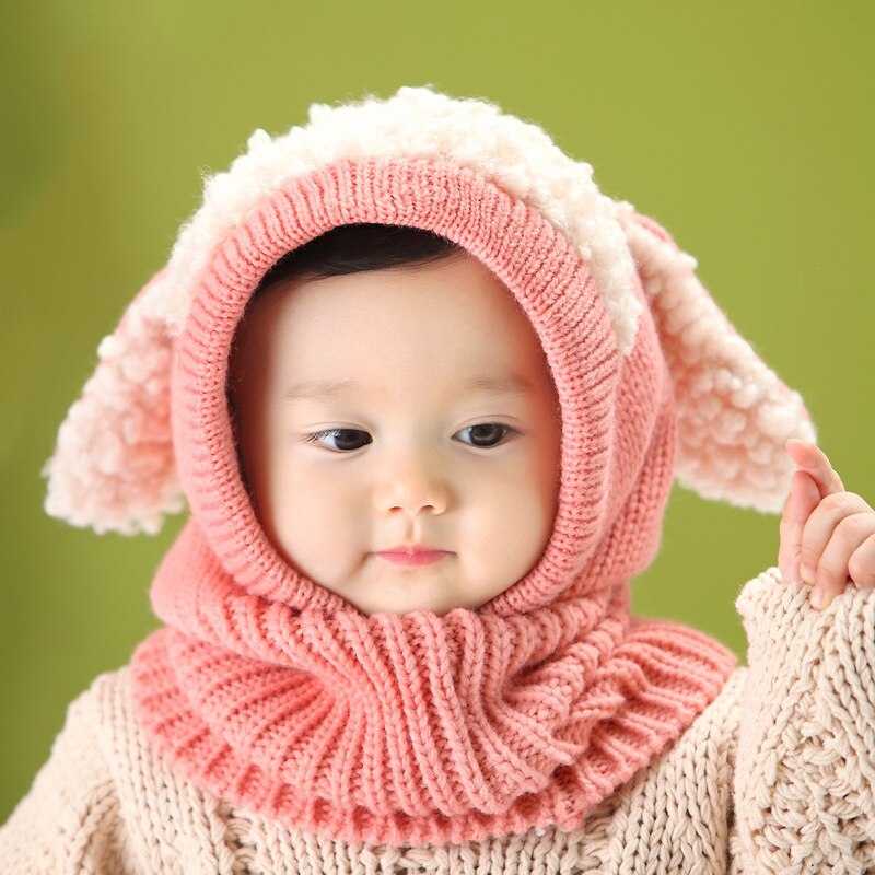 Kinderen baby trui muts warme gebreide muts heerlijk comfortabel voor winter buiten ll@ 17