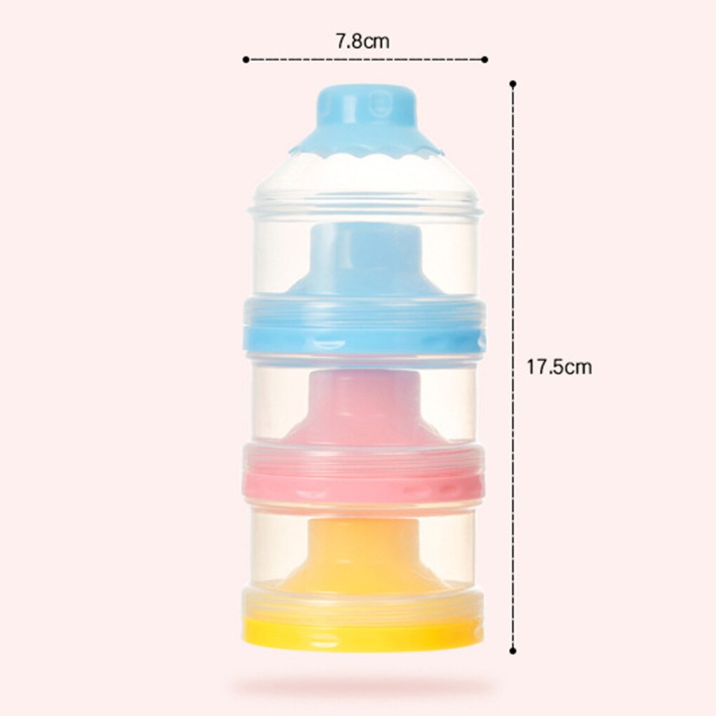 Three Grid Portable Milk Powder Bottle Formula Dispenser Food Container Box Baby Feeding Box Food Storage Box
