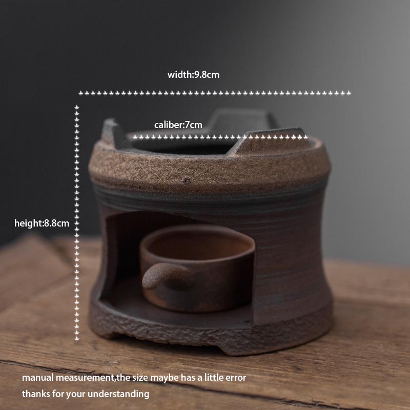Japansk stil stearinlys varm te komfur keramisk grov keramikvarmer lysestage / te ceremoni tilbehør tekande holder base: B