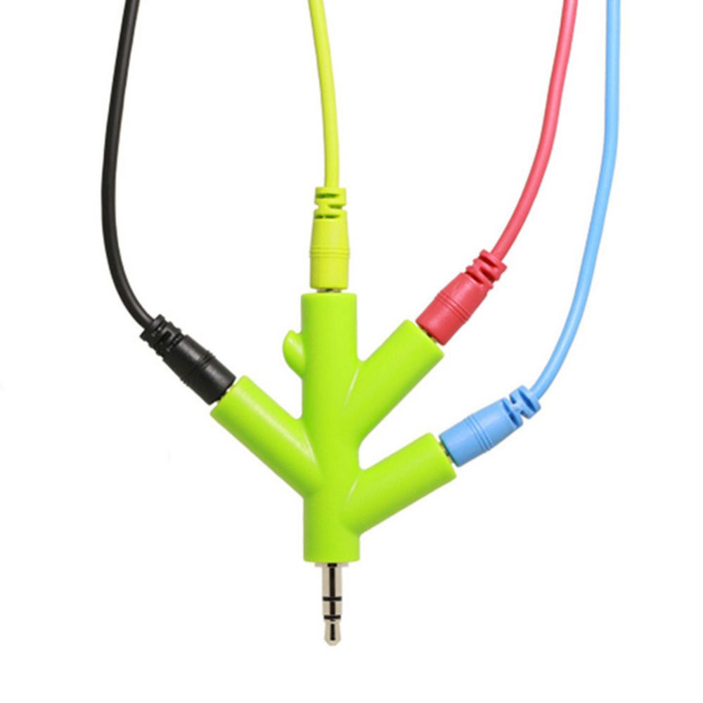 Universalomvandlare multi-ljud aux-port hörlursadapter 3.5mm/ 4 -vägs