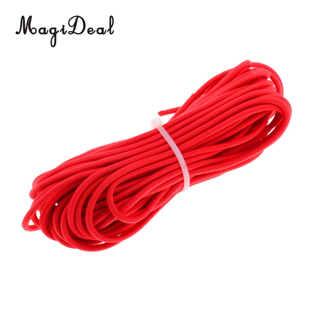 MagiDeal 3mm Elastic Bungee Cord Marine Grade Shock Rope Stretch Band Tie Down Kayak Boat Tent Poles Tarpaulin - Various Length: 10m Red