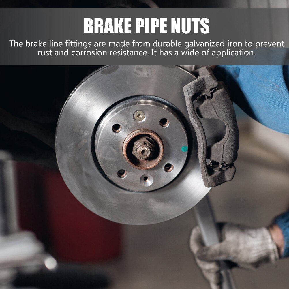 25 Sets Galvanized Iron Fittings Brake Pipe Nuts for 3/16" Brake Line Tubes