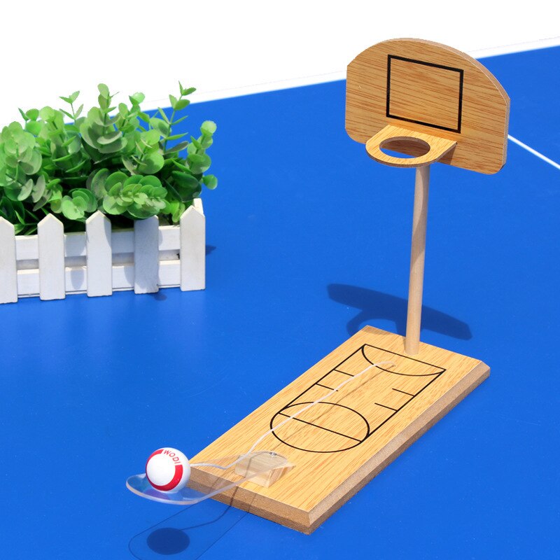 Wooden Mini Basketball Shooting Toys Hoop Stand Toy Indoor/Outdoor Parent-Child Family Fun Table Game Toy Sports 130