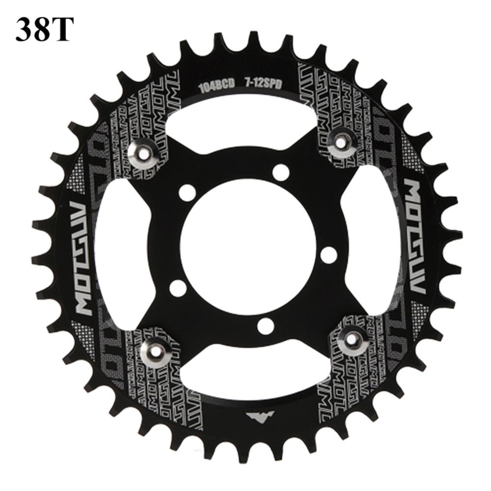 Bicycle Crankset Bafang 104BCD 130BCD Biike Motor Aluminum Alloy Chainring Chain Ring Adapter For Electric Cycling Accessories: Black 38T