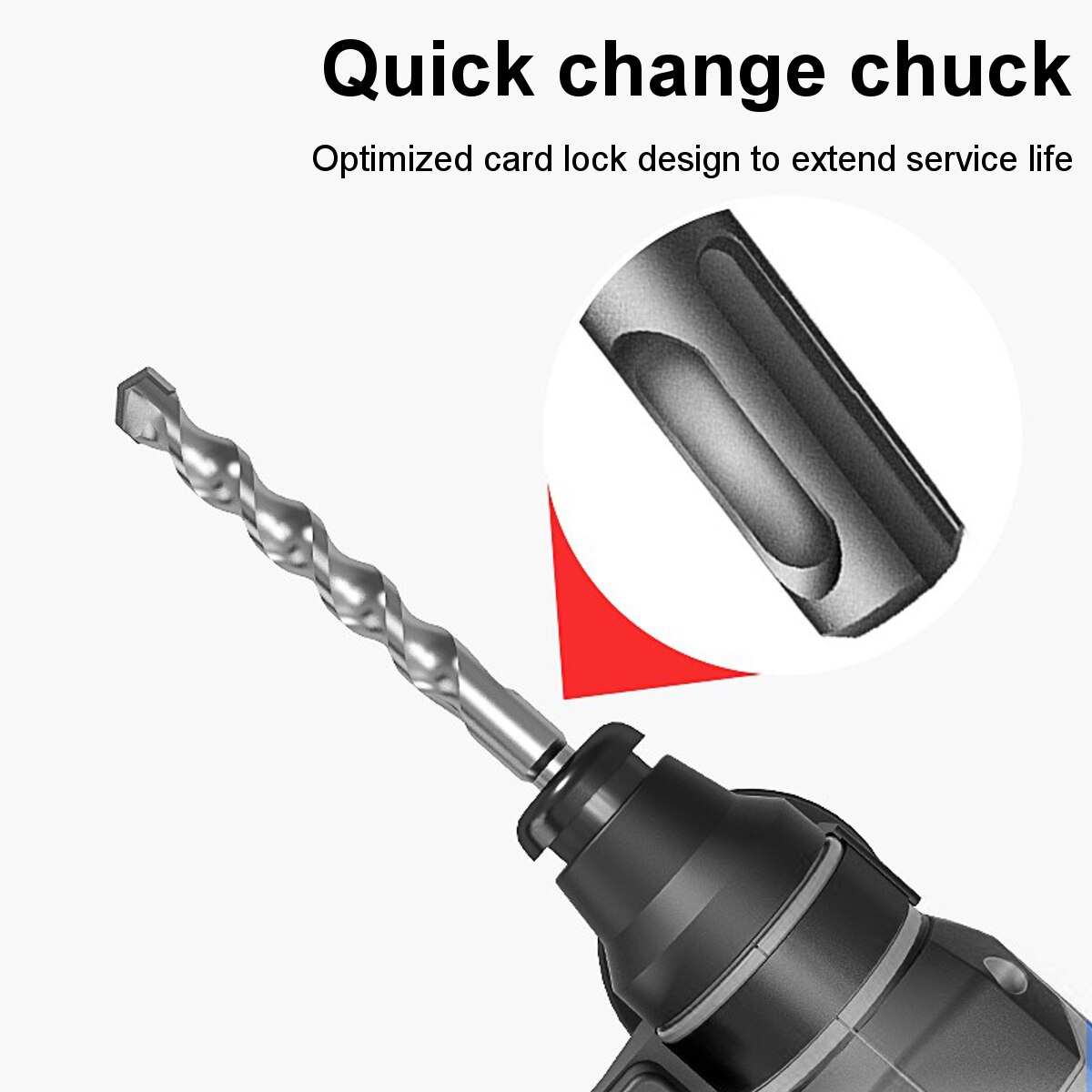 Perceuse à percussion rotative sans fil rechargeable 18V perceuse à percussion électrique sans batterie et étui