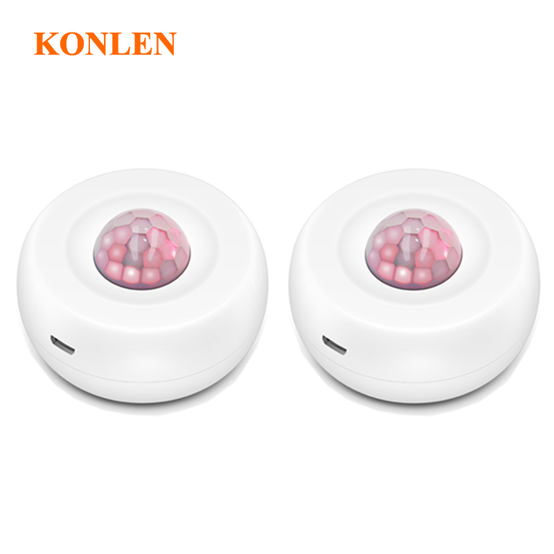 Tuya Smart Life WIFI Motion Sensor PIR Ceiling Alarm Detetor Human Body Movement Infrared Security Intruder Detection Alert: Include 2 pcs