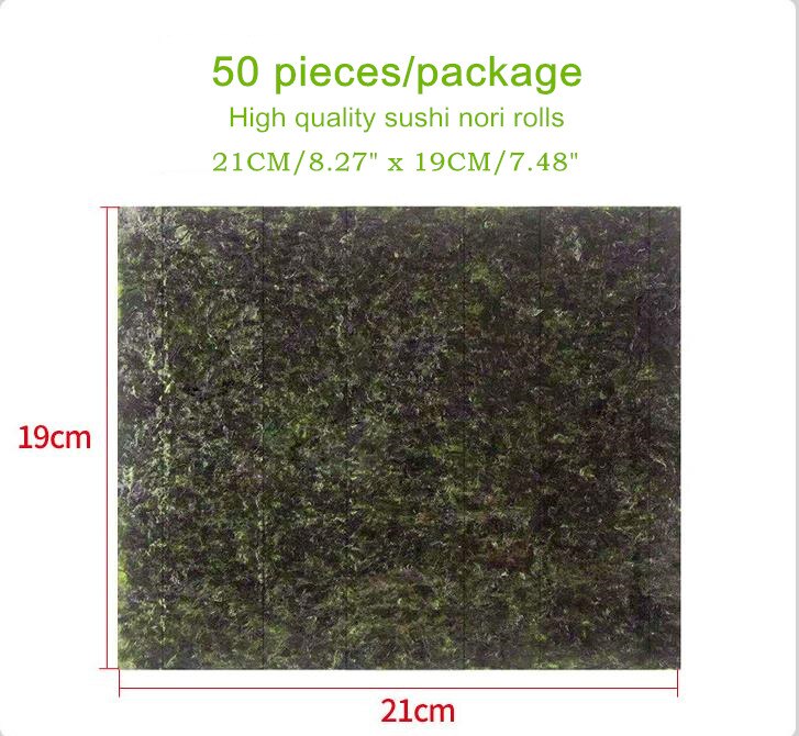 Kit de moldes para fazer sushi, faça você mesmo, molde de 4 formatos para enrolar sushi, cozinha japonesa, utensílios para cozinhar sushi em casa, restaurante: 50pcs Sushi Nori
