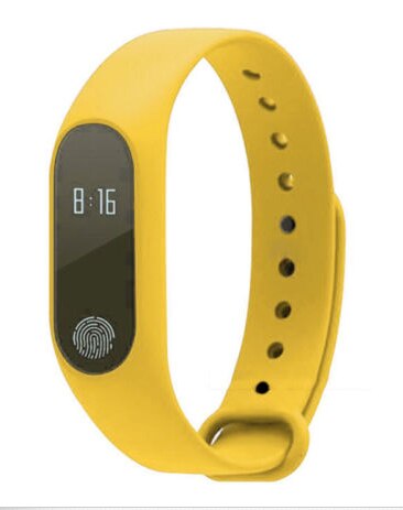 Bluetooth siliconen smartwatch voor dames en heren, hartslagmeter, fitness, slaaptracker, armband, horloge, waterdichte polsband: Geel