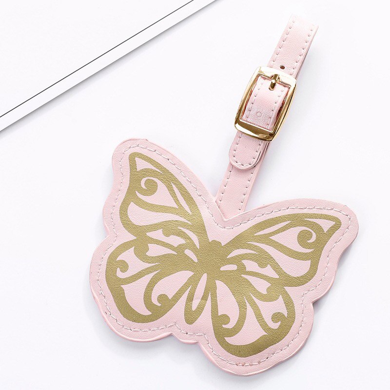 Travel Accessories stamping Luggage Tag Women Portable PU Leather Label Suitcase ID Address Holder Baggage Boarding: 8