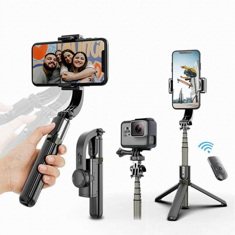 L08- fach tragbares selfie-stick-stativ mit gimbal-stabilisator und fernbedienung für smartphones, bluetooth-fähig