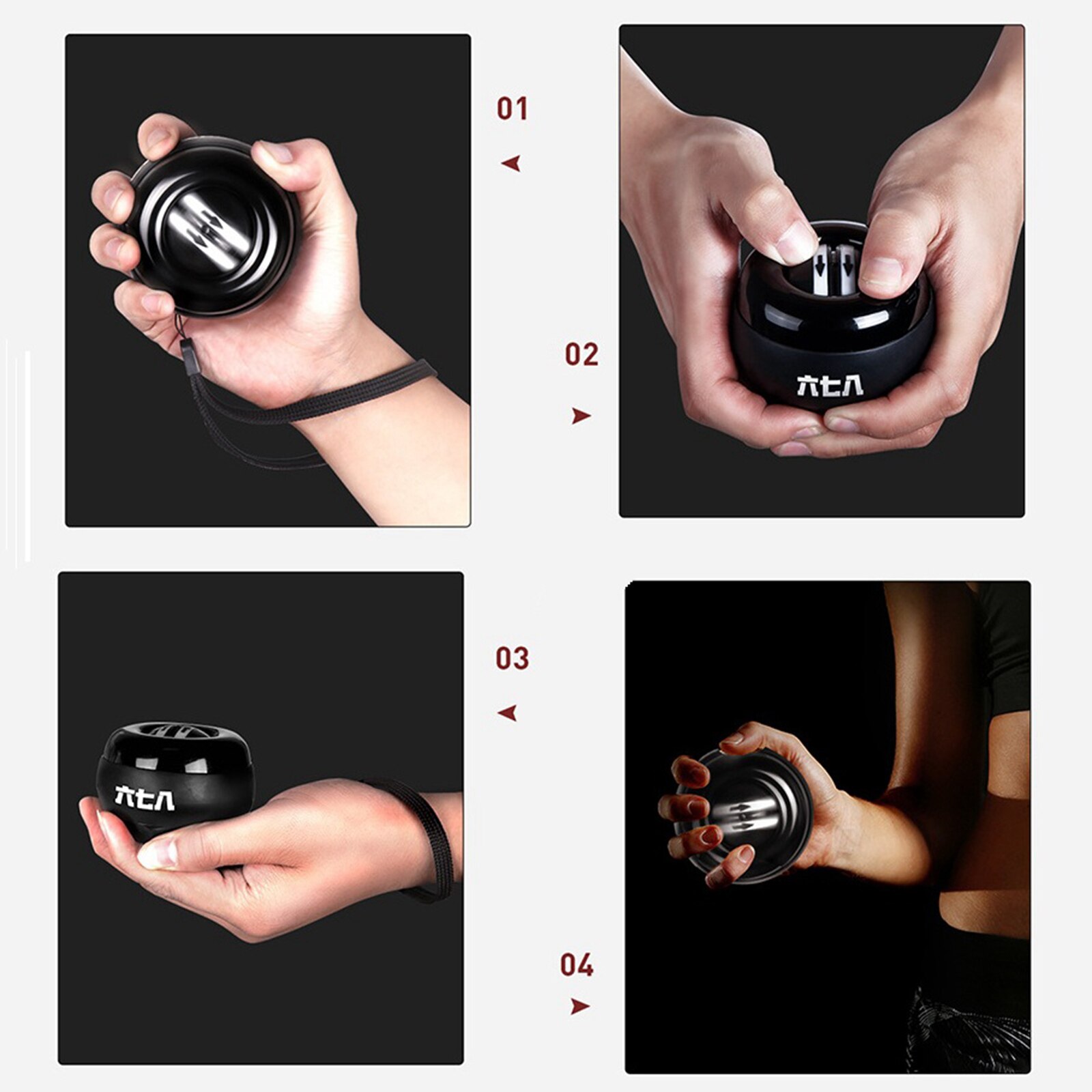 LED Wrist Ball Trainer Gyroscope Ball Gyro Arm Power Exerciser Pro Fitness Gyro Muscle Relax Exercising Ball