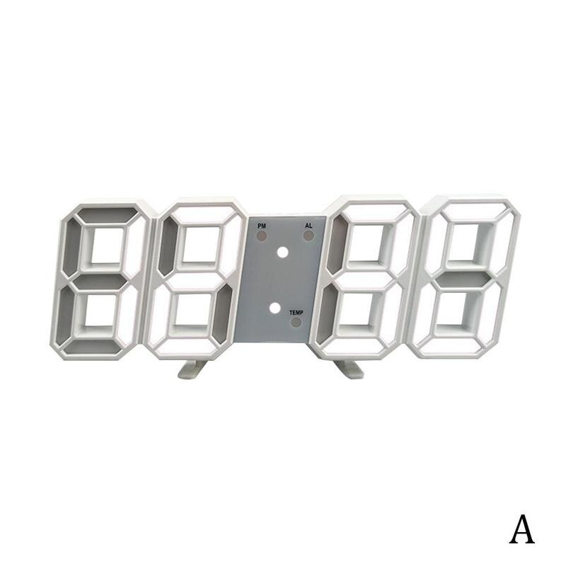 3d digitale klok wekker digitale wandklok led elektronische wekker grote klok temperatuur klok 1999: A