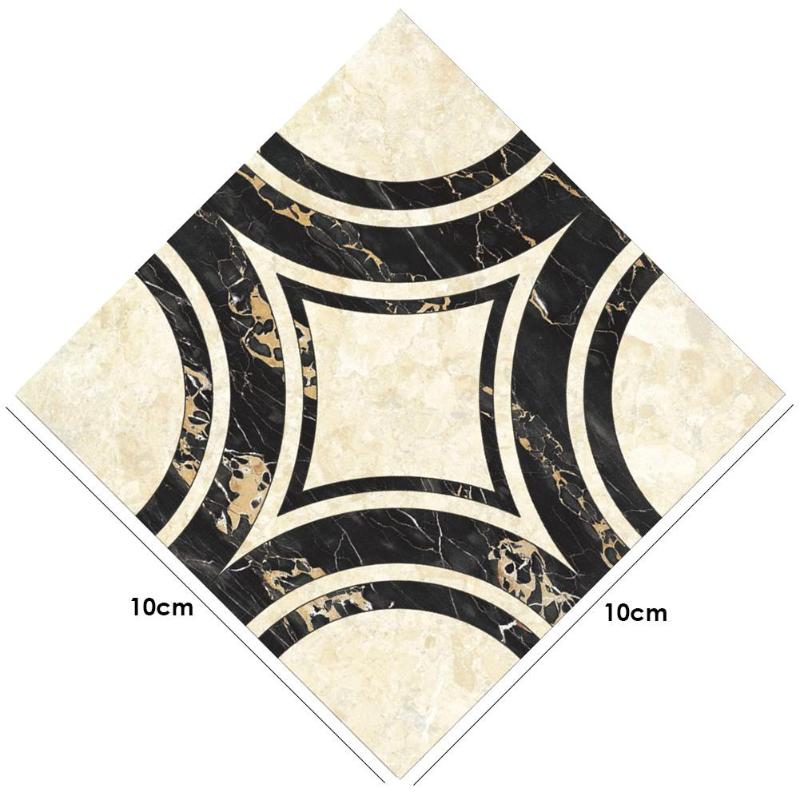 10 Uds. Suelo azulejo Diagonal pared pegatina Vintage patrón cocina cartel resistente al desgaste arte murales accesorios decorativos: L