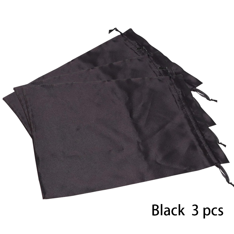 Satin--Aufbewahrungsbeutel, 25 x 35 cm, Perückenaufbewahrung, Satin--Perückentaschen, schwarz, rosa, weiche Seide, Perückentasche für Haar-Perücken-Verpackungswerkzeuge: Braun