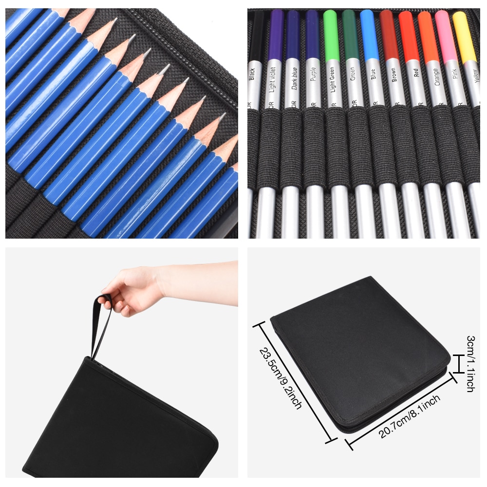 41PCS Drawing Pencils Set Sketching Watercolor Pencils Premium Art Supplies with Carrying Case Sketch Book for Kids Beginners